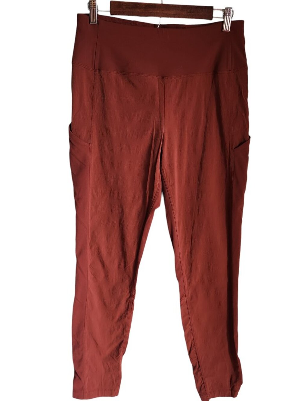 Athleta Pants 10T 10 Tall Red Brown Trekkie Hybrid Crop Tight Ripstop Hiking Out
